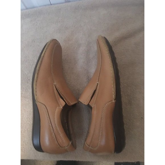 New Massimo Castello Shoes Mocacin Loafers Tan Sz 10 Maroon Msrp $148 - Picture 3 of 8